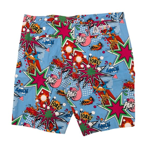 ROYAL & AWESOME Golf Shorts 44 Men's Partoon Fore Birdie Hook Par Graphic Comic - Picture 3 of 10